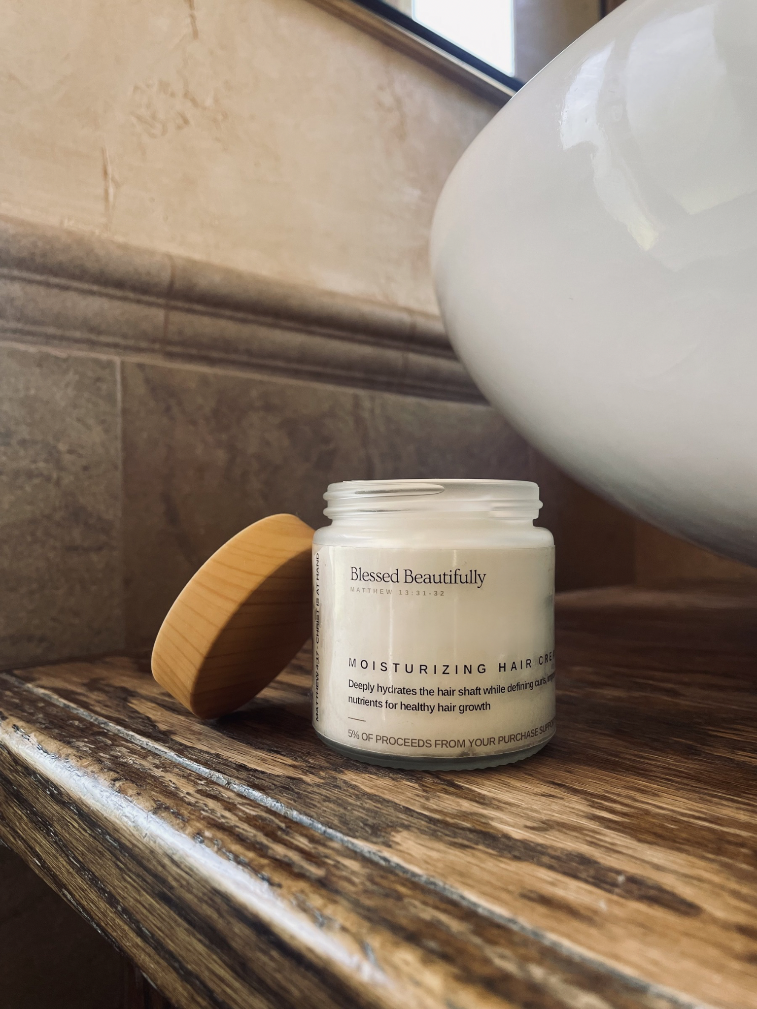 blessed beautifully moisturizing hair cream, 4 oz, vanilla mint