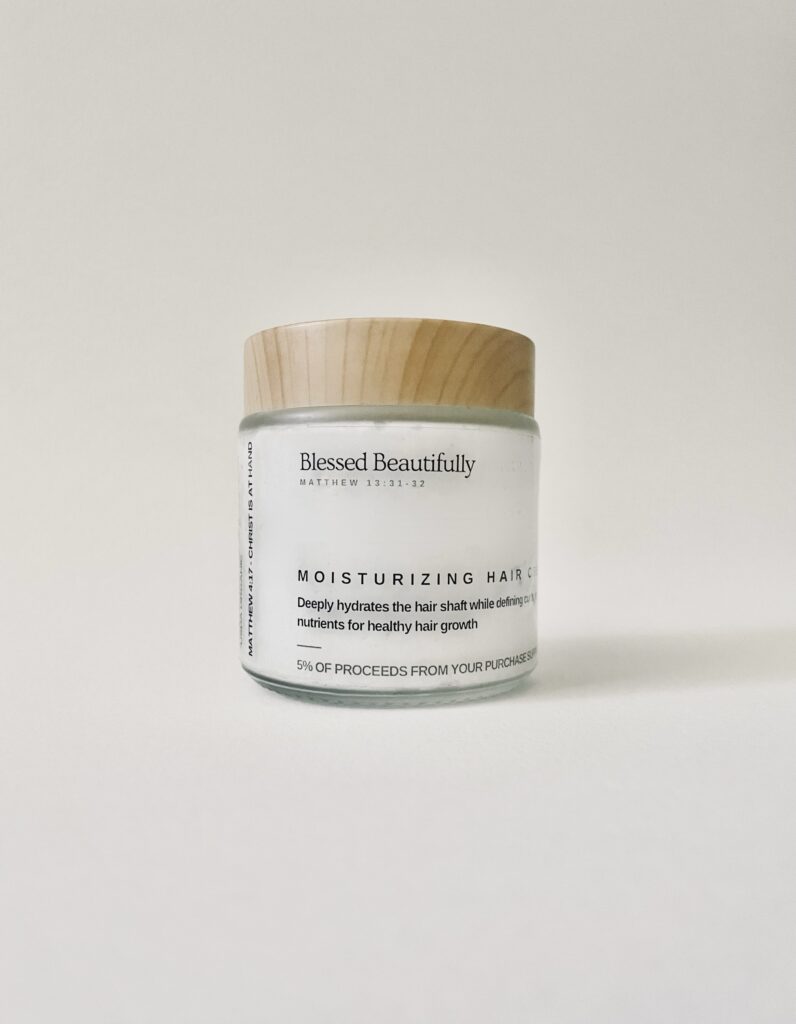 Blessed Beautifully Moisturizing Hair Cream, 4 oz, Vanilla Mint